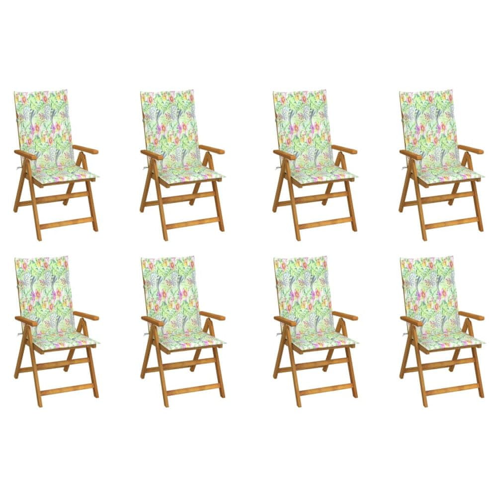 Petromila vidaXL Skladacie záhradné stoličky s podložkami 8 ks akáciový masív